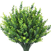 HTEEP 12Pcs artificial Boxwood shrubs, UV resistant and colorfast, outdoor artificial flowers, artificial farm greens, poplar stem false plants, gardens, offices image 0